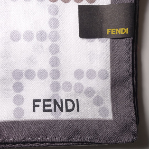 Fendi Spellout Polka Dot 100% Cotton Neckerchief Made In Japan, New w/o Tags - Picture 3 of 7